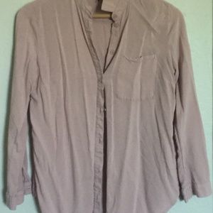 Tan pink button down shirt